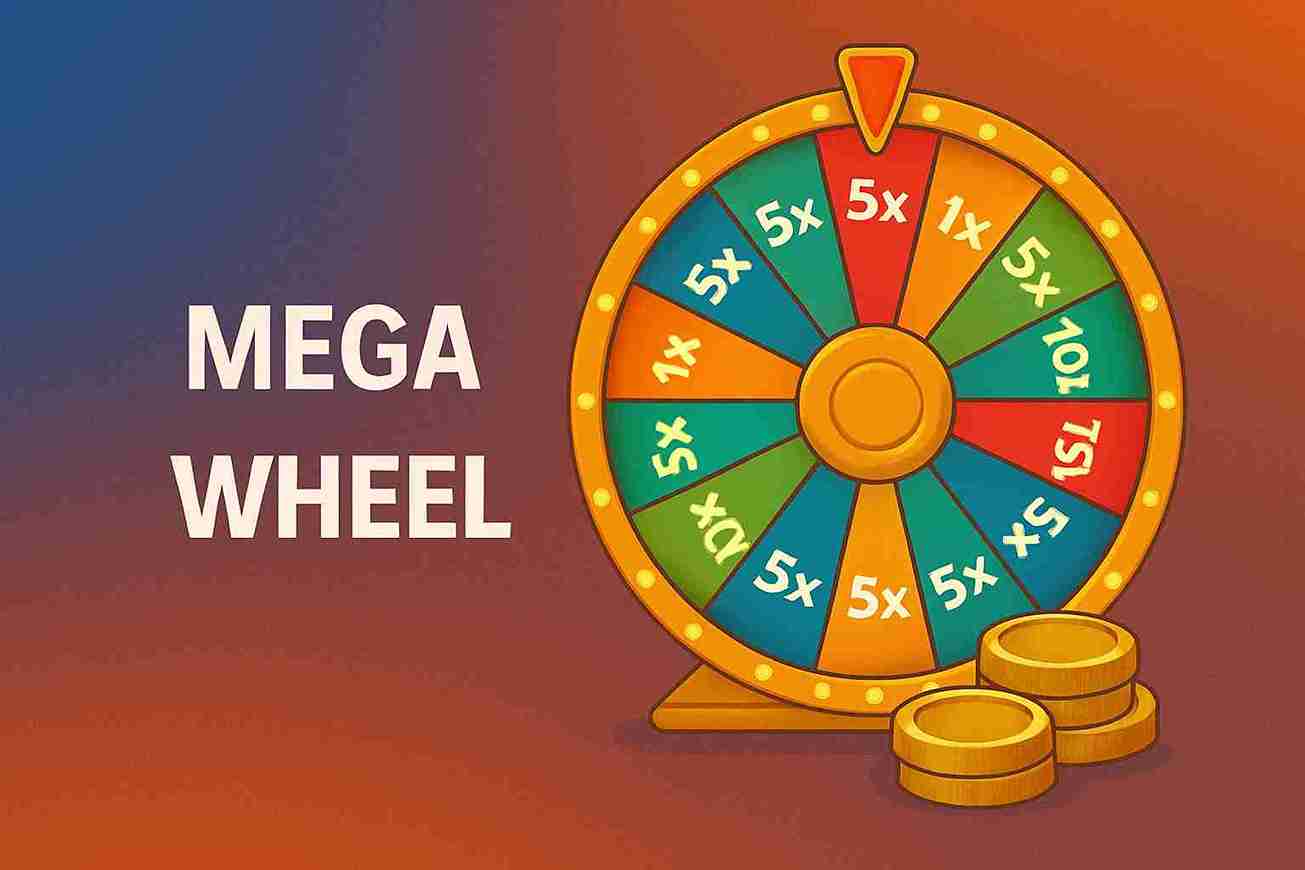 Roda do Mega Wheels com apresentador ao vivo.
